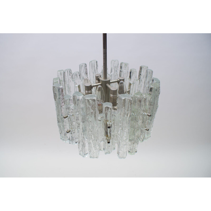 Ice Glass Chandelier from Kalmar, Mid-Century Austrian 1970s