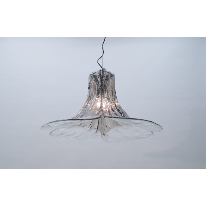 Ceiling Lamp vintage Smoked and Clear Murano Glass by Carlo Nason for Mazzega, 1960s