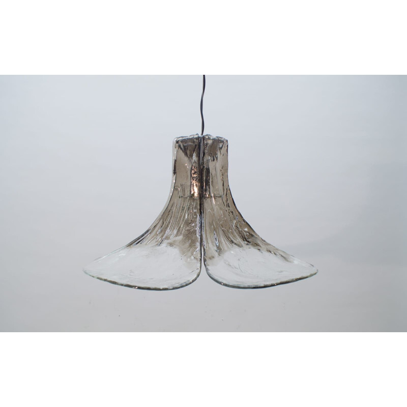 Ceiling Lamp vintage Smoked and Clear Murano Glass by Carlo Nason for Mazzega, 1960s