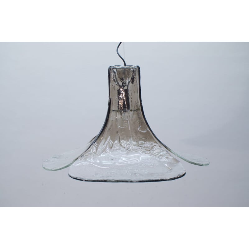 Ceiling Lamp vintage Smoked and Clear Murano Glass by Carlo Nason for Mazzega, 1960s