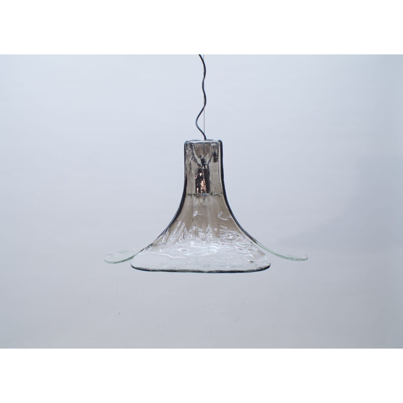 Ceiling Lamp vintage Smoked and Clear Murano Glass by Carlo Nason for Mazzega, 1960s