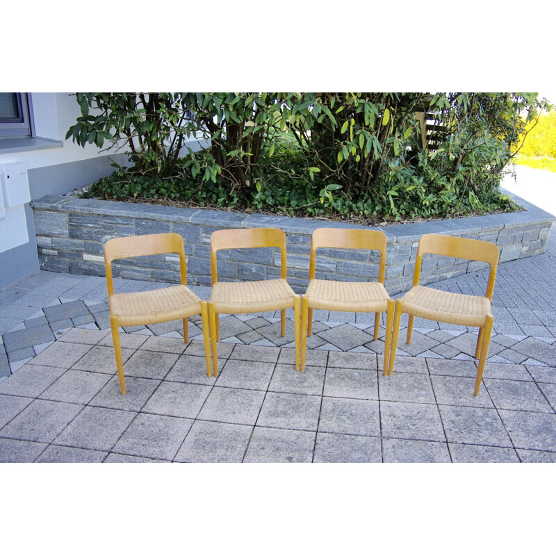 Set of 4 Vintage chairs by Nils O Moller Solid Oak 1950