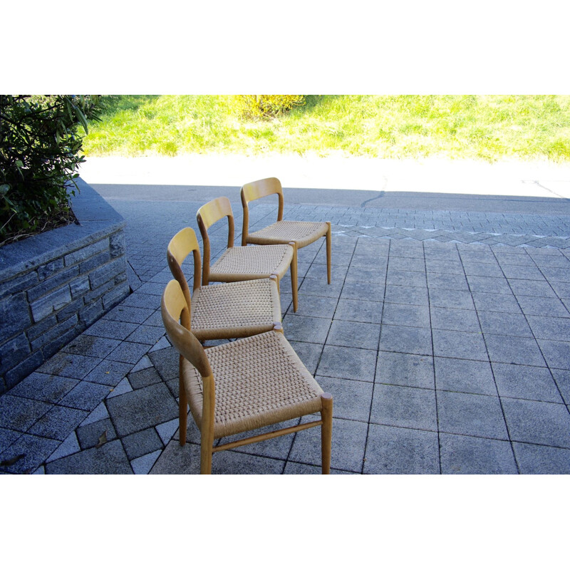 Set of 4 Vintage chairs by Nils O Moller Solid Oak 1950