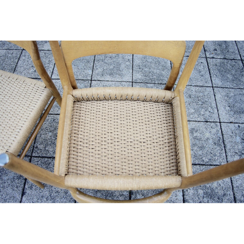 Set of 4 Vintage chairs by Nils O Moller Solid Oak 1950