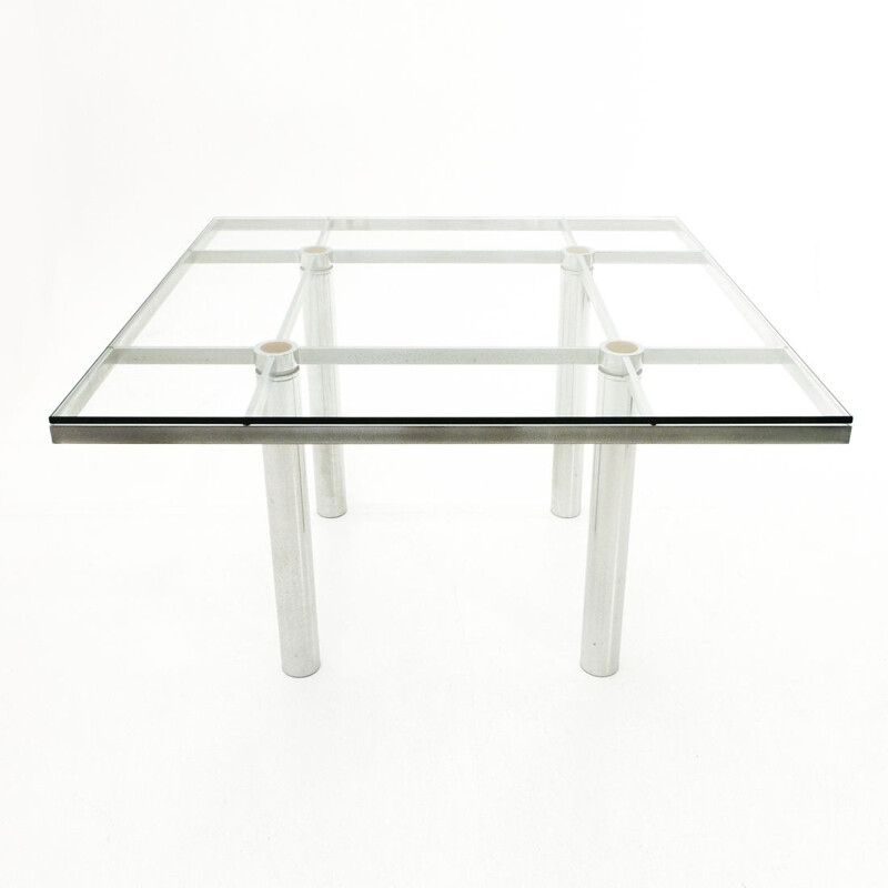 Andrè square Dining Table mid century by Tobia and Afra Scarpa for Gavina, 1960s