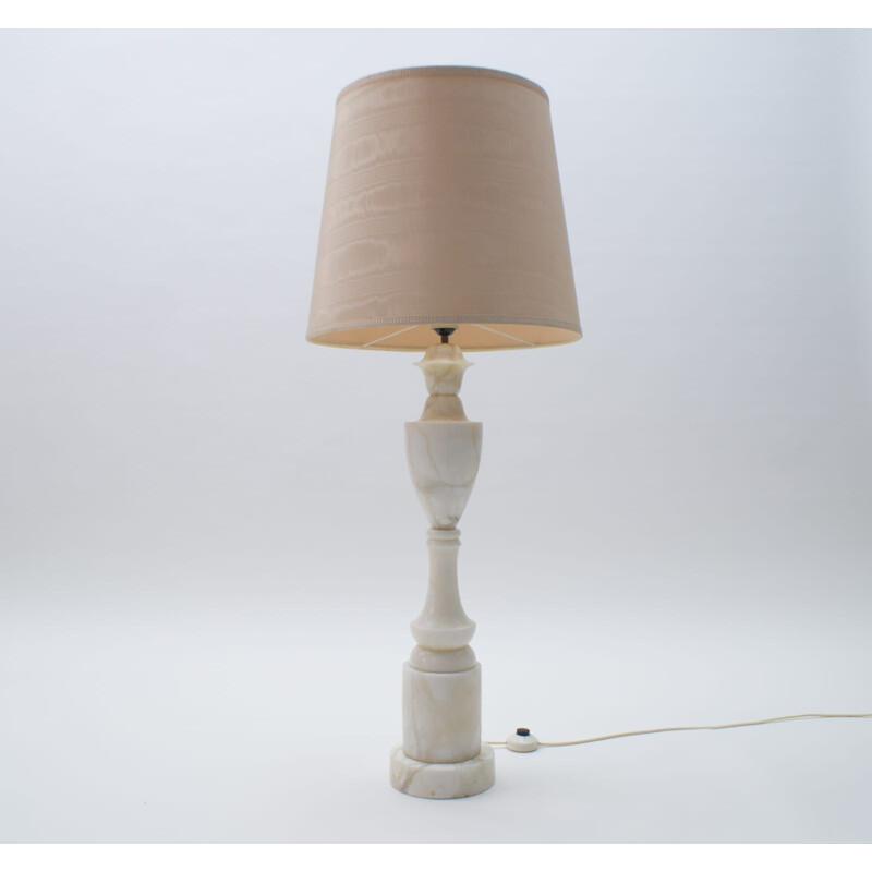 Vintage white marble floor lamp, Italy 1960