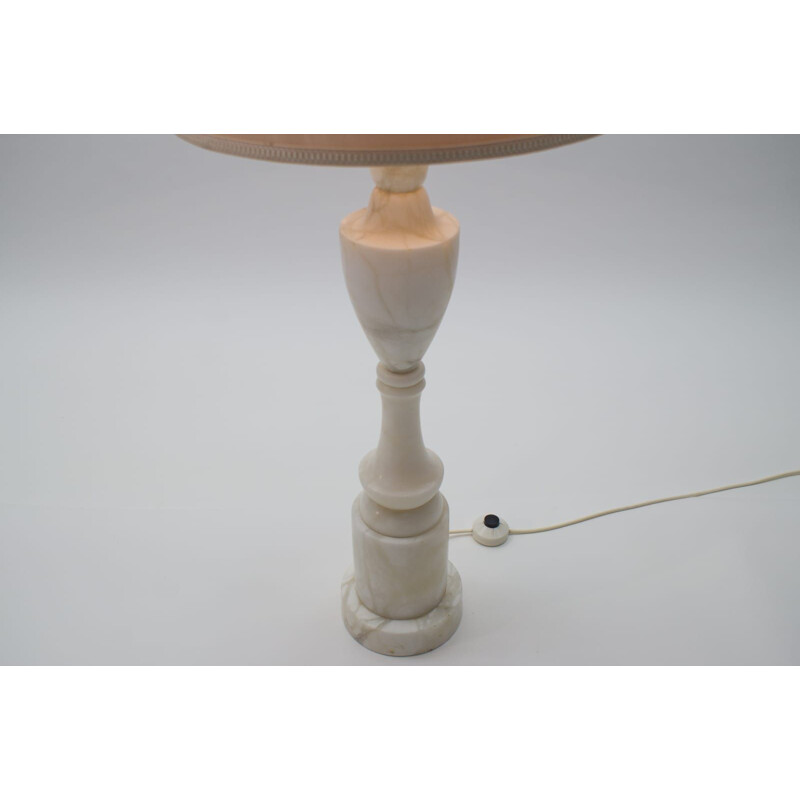 Vintage white marble floor lamp, Italy 1960