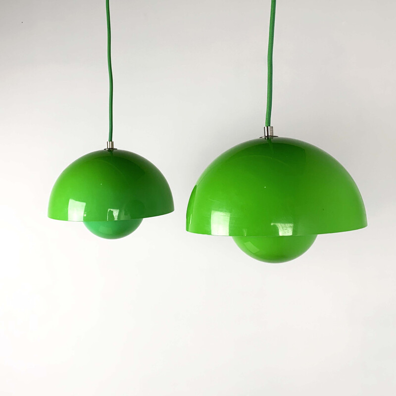 Pendant Lamp vintage Green Flower Pot by Verner Panton for And Tradition