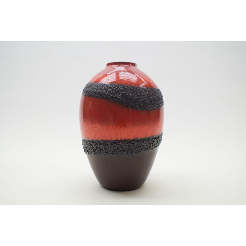 Ceramic Fat Lava Vase from Bay Keramik,German 1950s