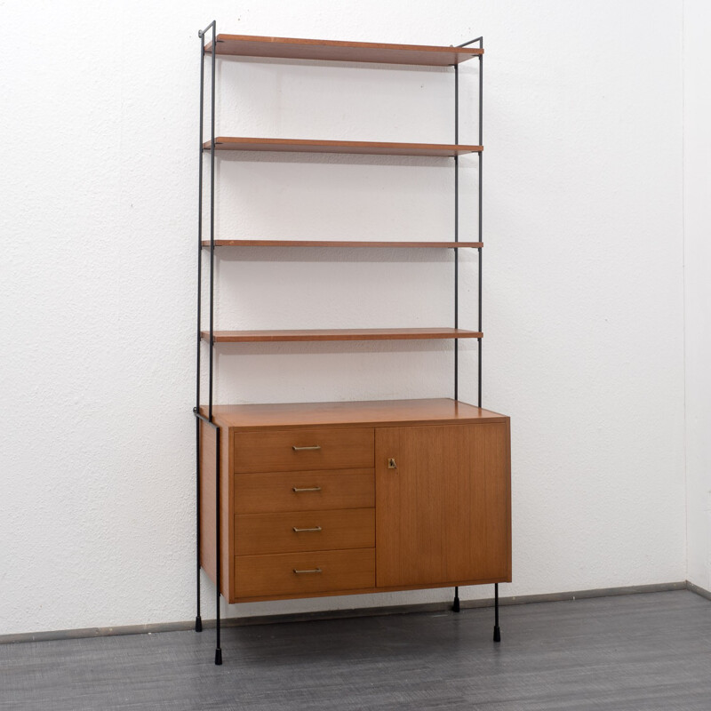 Modular Omnia shelving system in teak, HILKER - 1960s