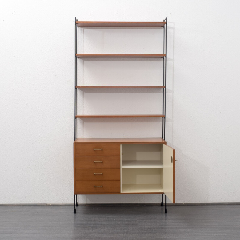 Modular Omnia shelving system in teak, HILKER - 1960s