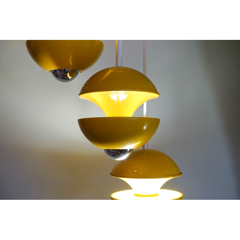 Cascading Pendant Lamp vintage by Klaus Hempel for Kaiser Leuchten, 1970s