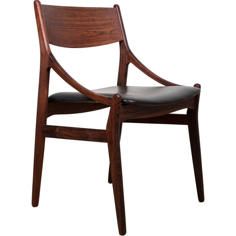 Suite of 4 Vintage Rio Rosewood Chairs by Vestervig Eriksen Danish 1960s