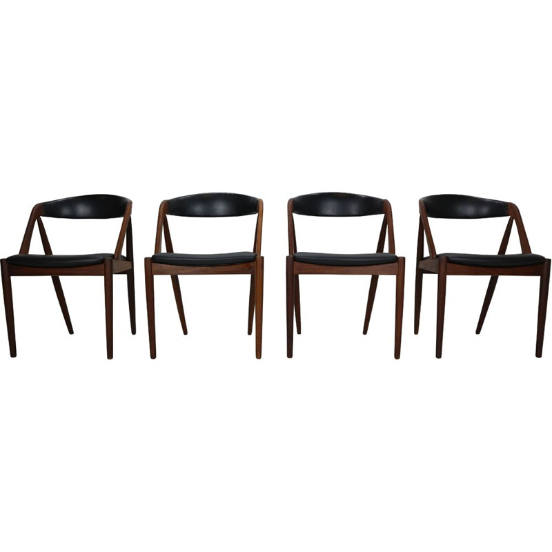 Set of 4 Teak 'a' vintage Frame Chairs Kai Kristiansen Model 31 for Schou Andersen, 1960