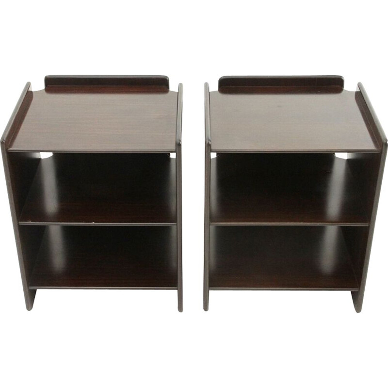 Pair of plywood Nightstands vintage by Sergio Asti and Sergio Favre for Poltronova, 1960