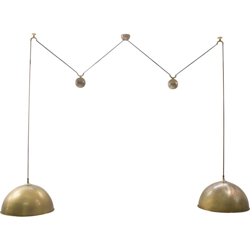 Brass Pendant Lamp mid century from Florian Schulz, 1970s