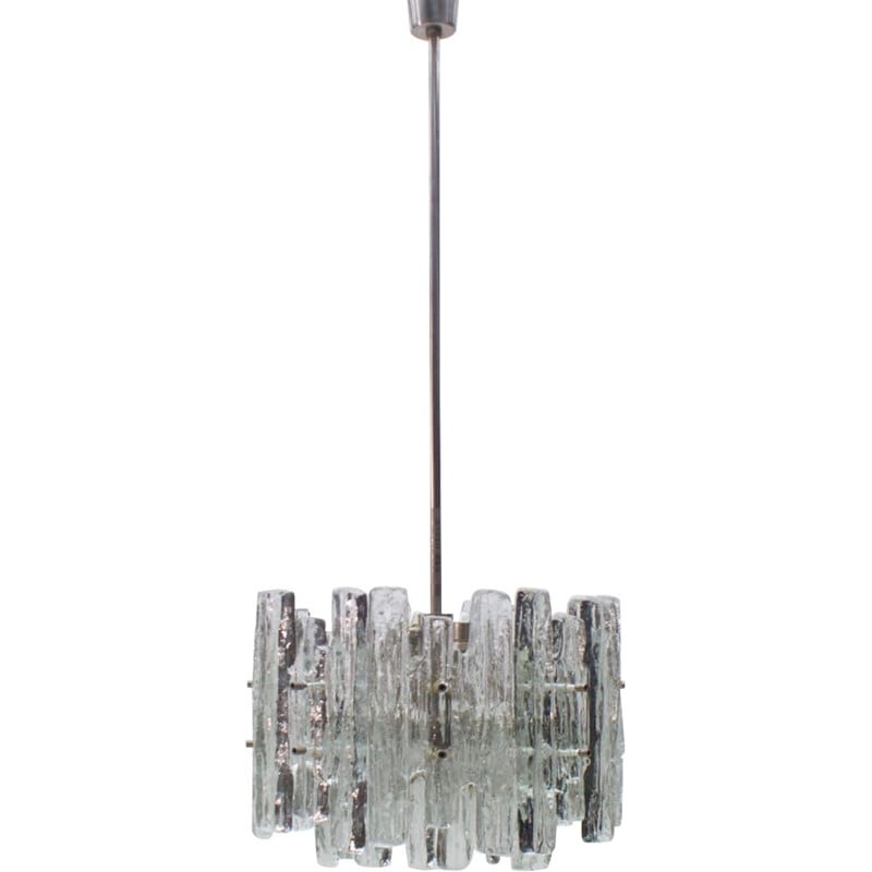 Ice Glass Chandelier from Kalmar, Mid-Century Austrian 1970s