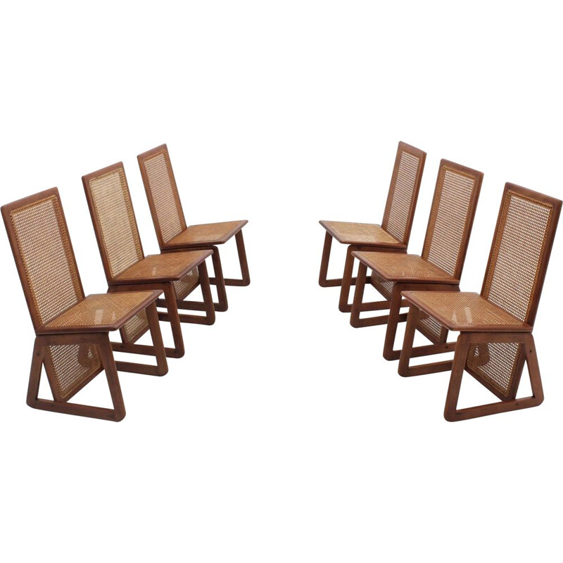 Dining chairs set vintage Italian 1970s