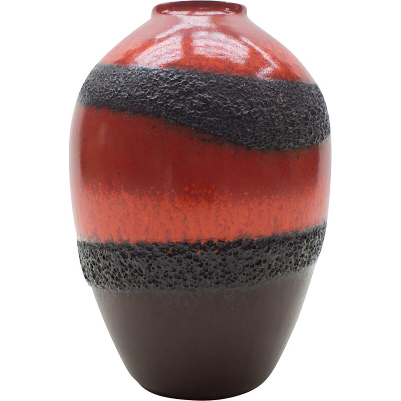 Ceramic Fat Lava Vase from Bay Keramik,German 1950s