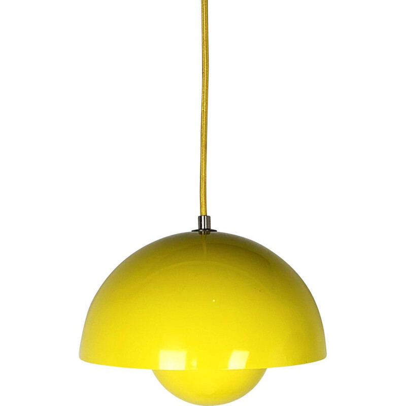 Yellow Flower Pot Pendant Lamp vintage by Verner Panton for and Tradition