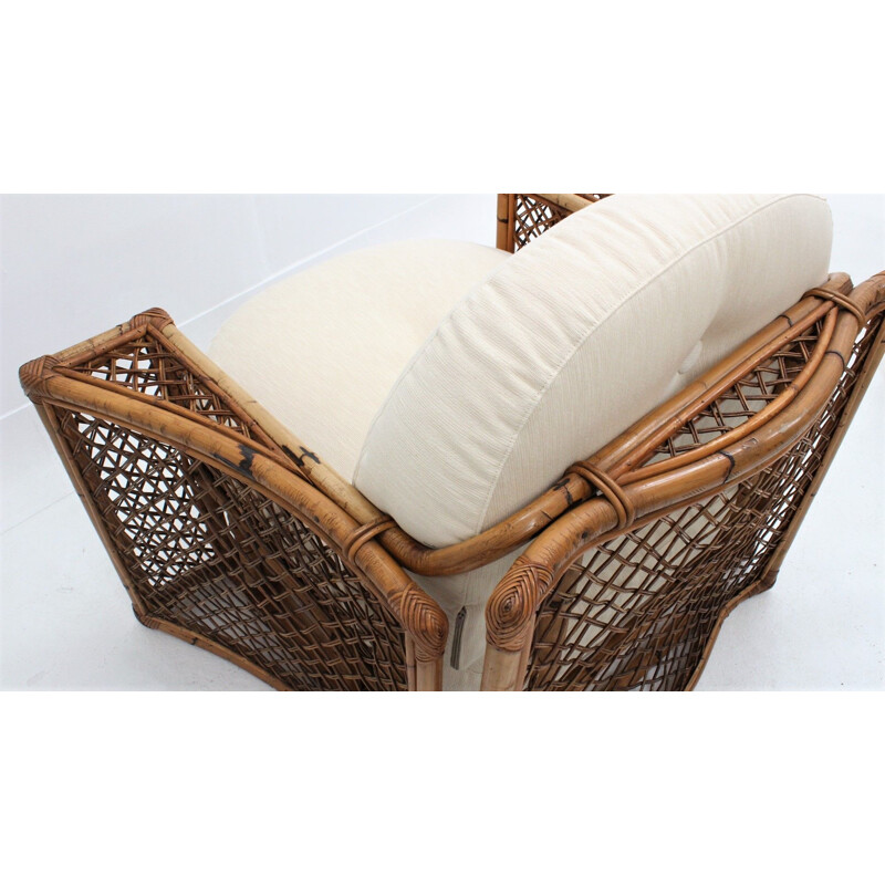 Vintage rattan armchairs Vivai del Sud 1970