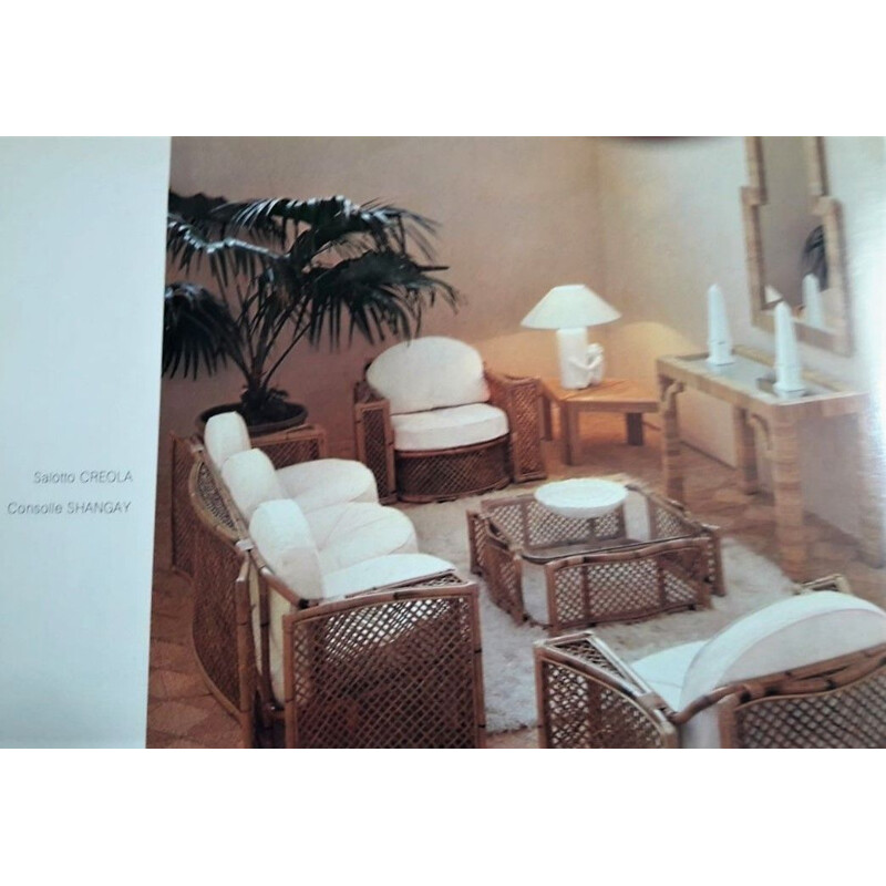 Vintage rattan armchairs Vivai del Sud 1970