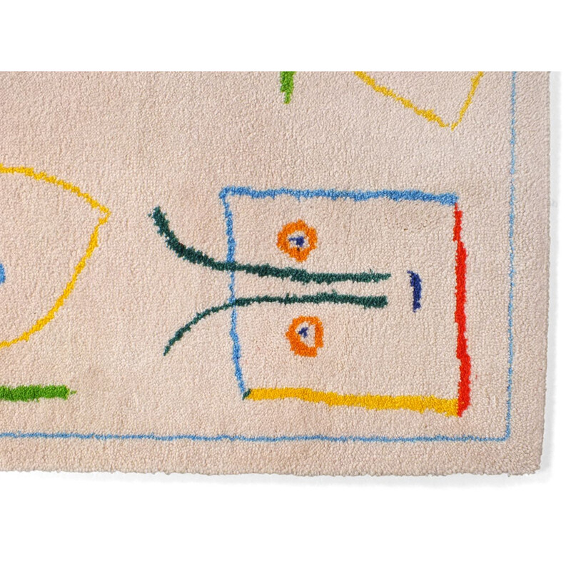 Tapis laine Picasso vintage par Desso pure laine 1962