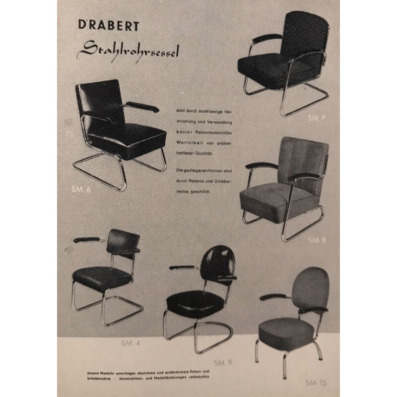 Pareja de sillones modernistas de cuero rojo - Maison Dradert 1930