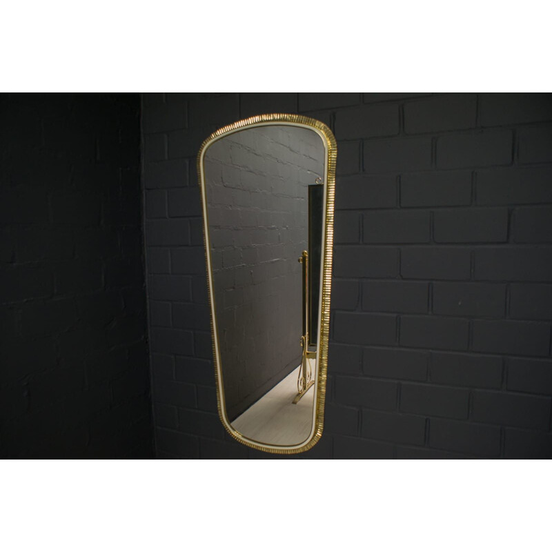 Large Handmade Brass Mirror vintage from Vereinigte Werkstätten Collection,German 1960s