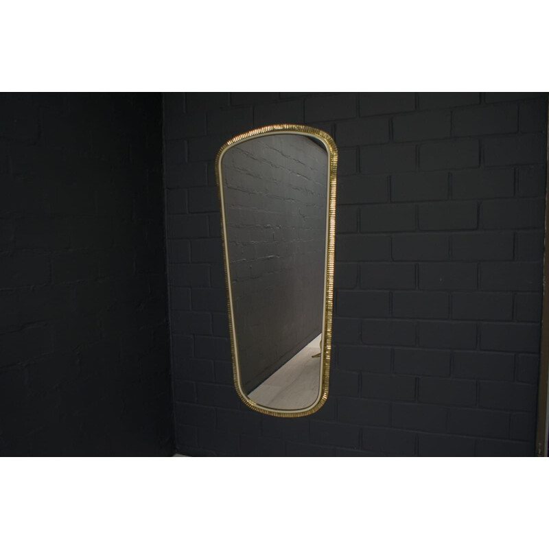 Large Handmade Brass Mirror vintage from Vereinigte Werkstätten Collection,German 1960s