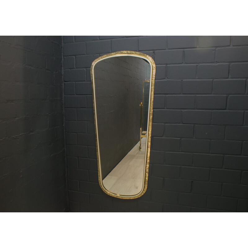 Large Handmade Brass Mirror vintage from Vereinigte Werkstätten Collection,German 1960s