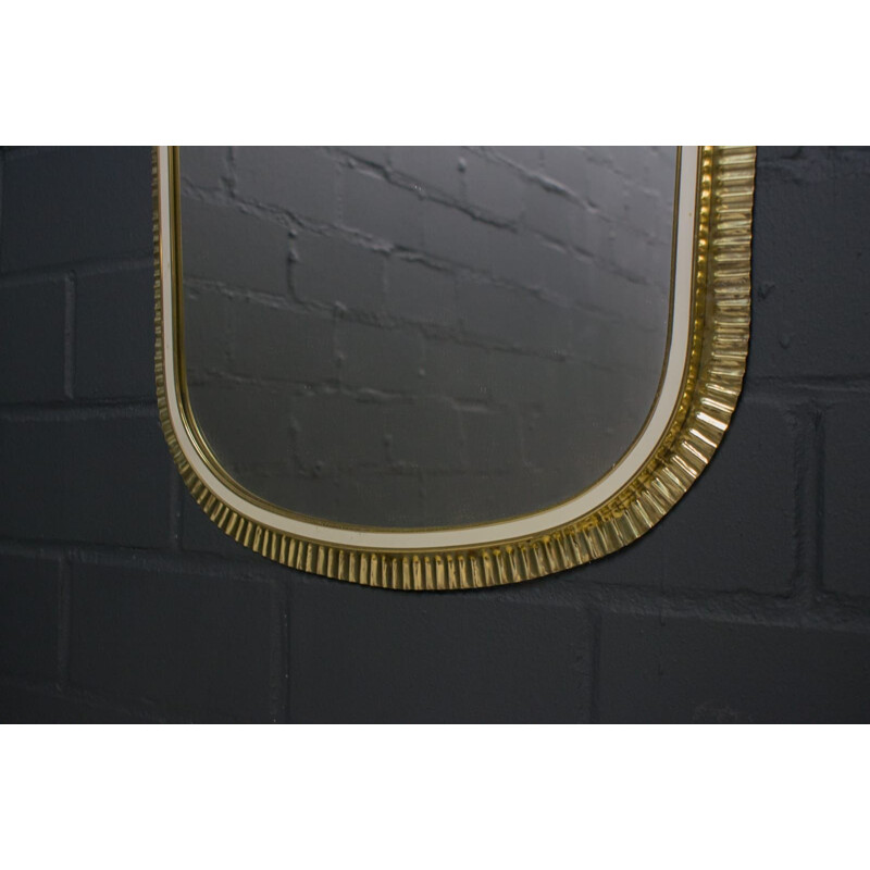 Large Handmade Brass Mirror vintage from Vereinigte Werkstätten Collection,German 1960s