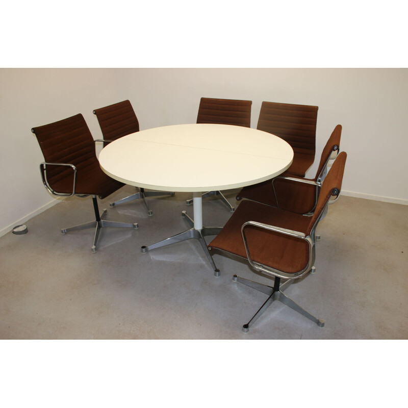 Set of Table with 6 Chairs EA106 by Charles and Ray Eames for Herman Miller