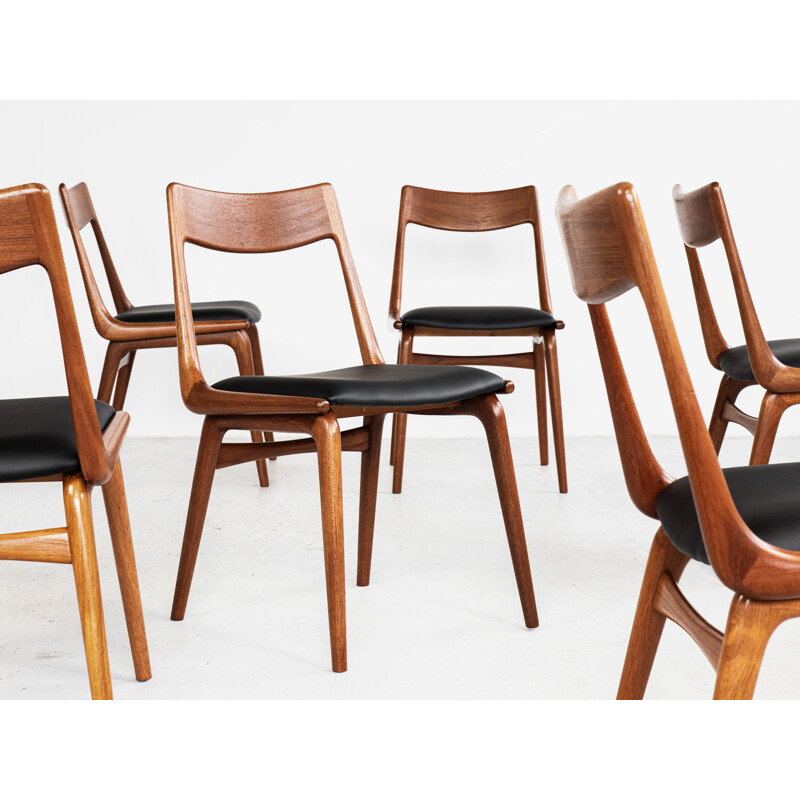 Set of 6 Boomerang dining chairs Midcentury by Alfred Christensen for Slagelse