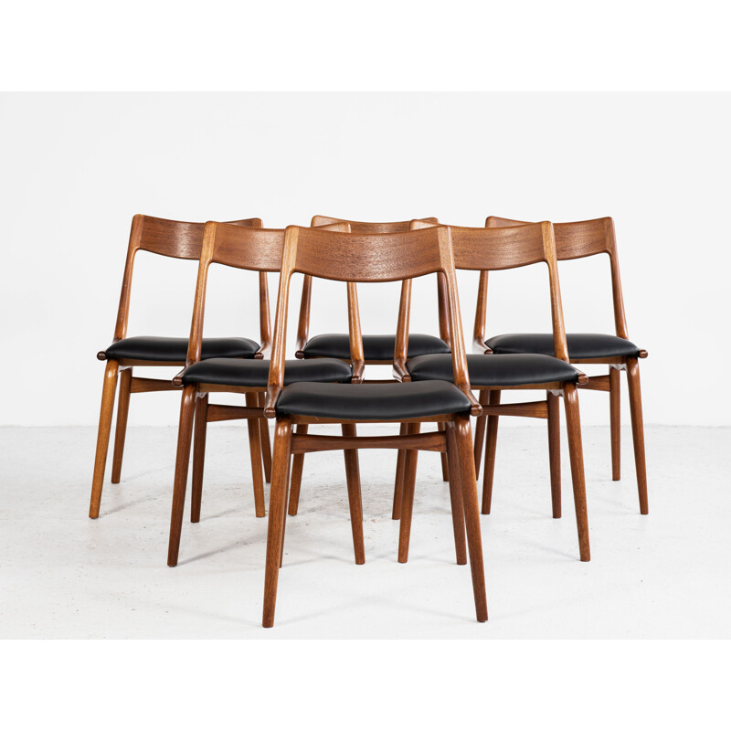 Set of 6 Boomerang dining chairs Midcentury by Alfred Christensen for Slagelse