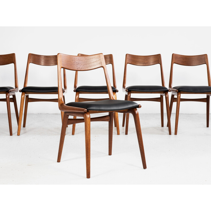 Set of 6 Boomerang dining chairs Midcentury by Alfred Christensen for Slagelse