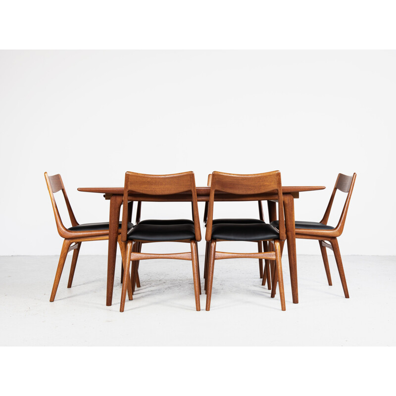 Set of 6 Boomerang dining chairs Midcentury by Alfred Christensen for Slagelse