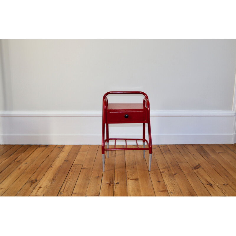 Bedside table metal boarding school vintage 1950's