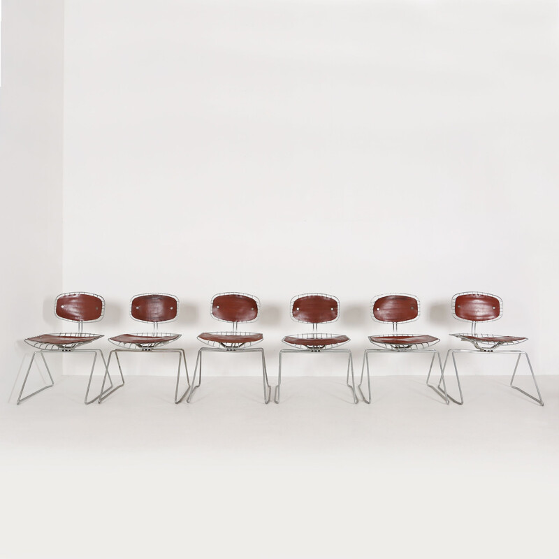 Ensemble de 6 chaises vintage Beaubourg de Michel Cadestin pour le Centre Pompidou 1976