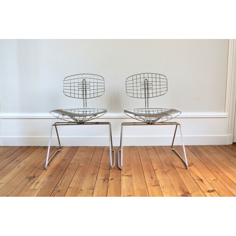 Pair of vintage chairs Beaubourg by Michel Cadestin 1970