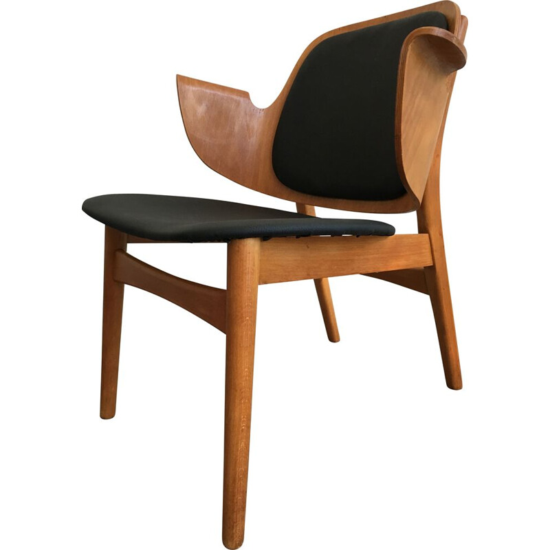 Hans Olsen lounge chair Shell Chair Model 107 for Bramin Mobler, Denmark, 1950s
