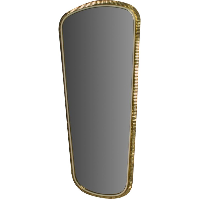 Large Handmade Brass Mirror vintage from Vereinigte Werkstätten Collection,German 1960s