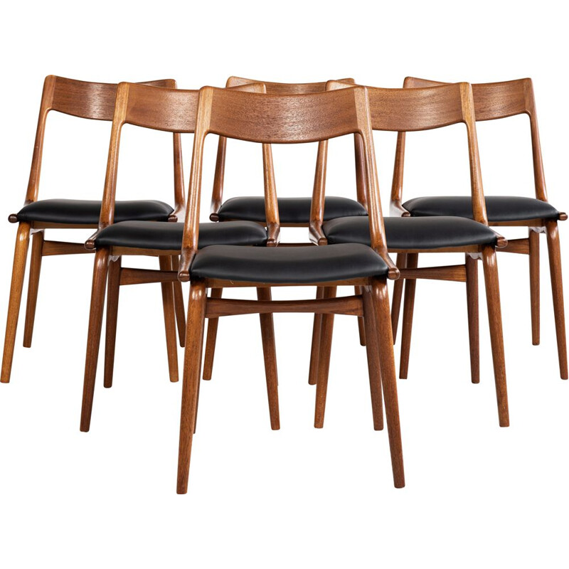 Lot de 6 chaises vintage de salle à manger Boomerang d'Alfred Christensen pour Slagelse