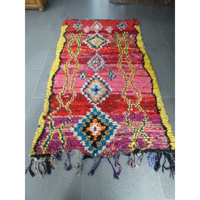 Boucherouite rug in cotton and wool - 1970s