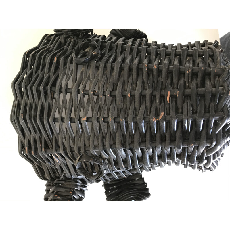 Vintage rattan bull head 1960 