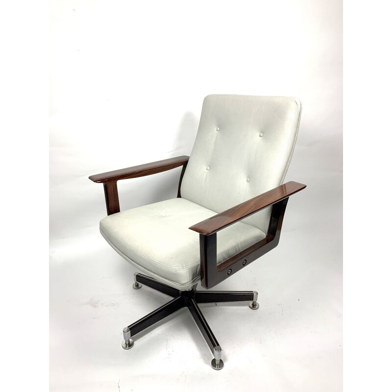 Office Armchair,Rosewood  in Leather by Arne Vodder, 1960s