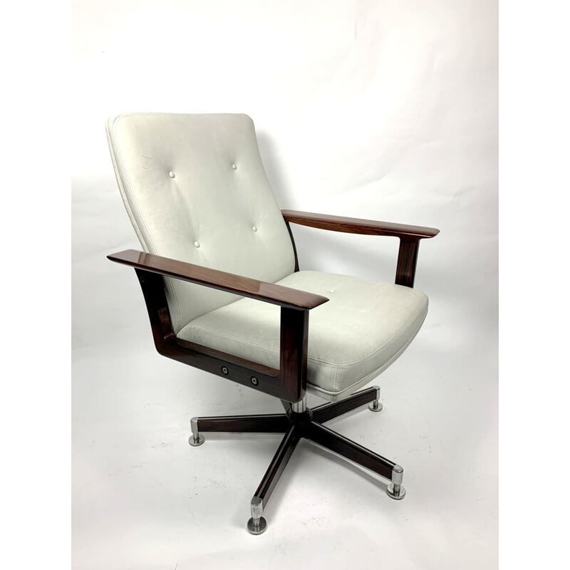 Office Armchair,Rosewood  in Leather by Arne Vodder, 1960s