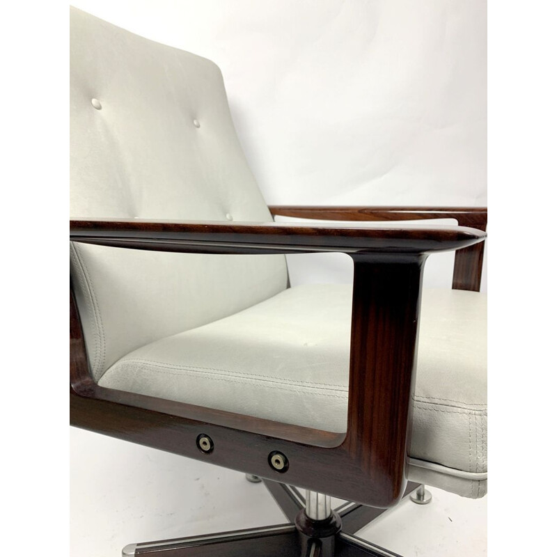 Office Armchair,Rosewood  in Leather by Arne Vodder, 1960s