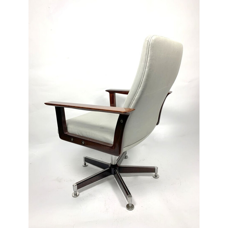 Office Armchair,Rosewood  in Leather by Arne Vodder, 1960s