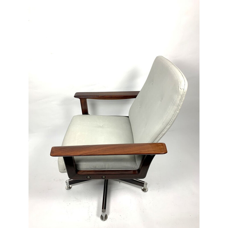 Office Armchair,Rosewood  in Leather by Arne Vodder, 1960s